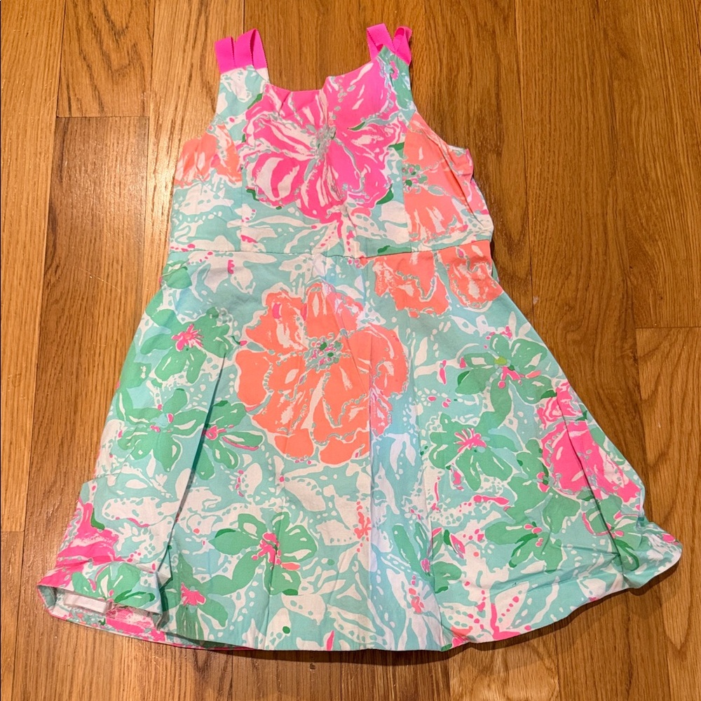 Lilly Pulitzer Girls' Floral Tank Dress in Coral, Pink & Mint